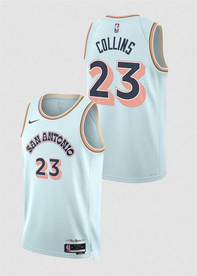 Men's San Antonio Spurs #23 Zach Collins Light Blue 2024-25 City Edition Stitched Jersey Dzhi,We sell and wholesale Men's San Antonio Spurs #23 Zach Collins Light Blue 2024-25 City Edition Stitched Jersey Dzhi on line form chian!